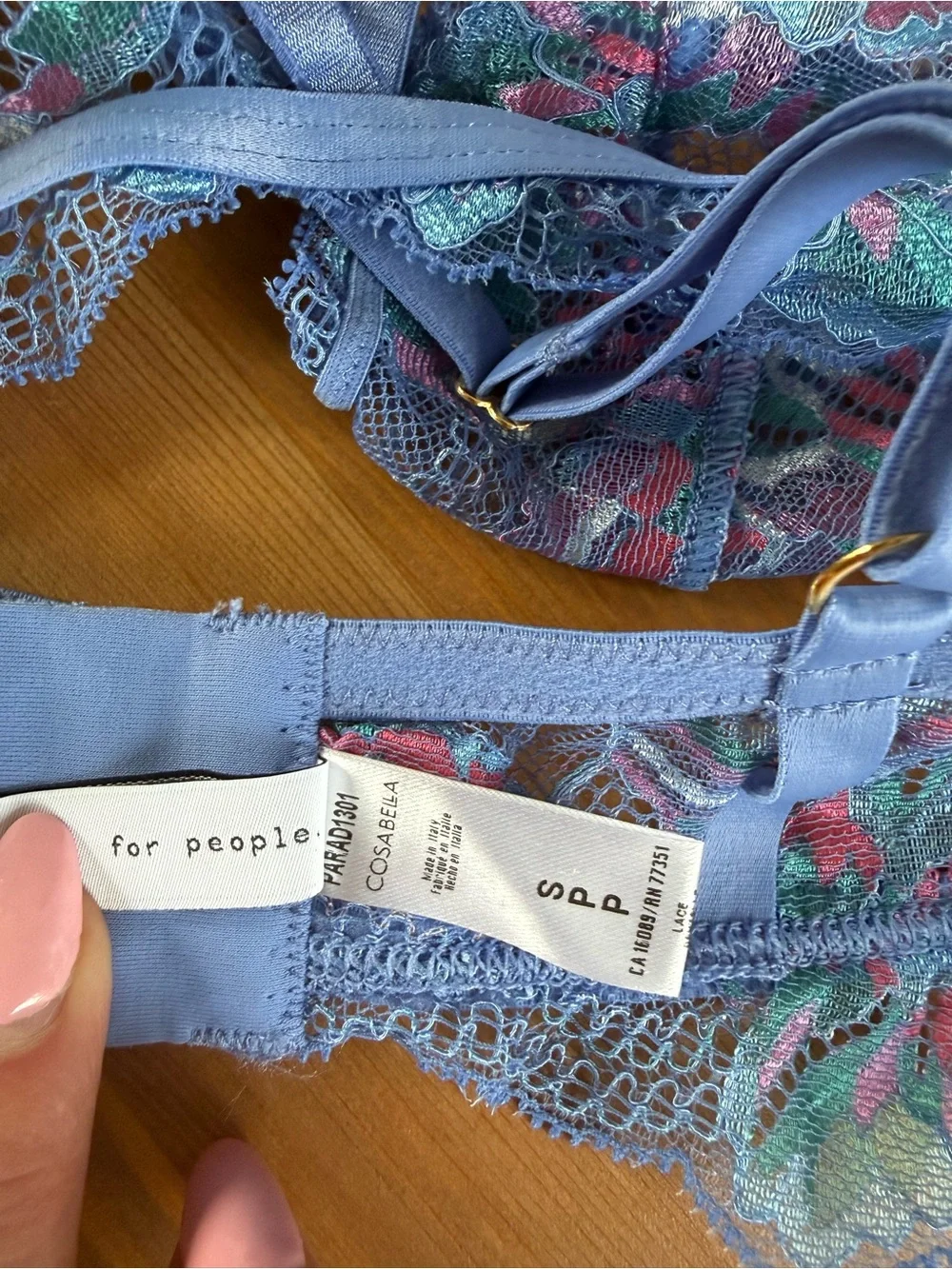 Cosabella Paradiso Triangle Bralette in Periwinkle Floral Lace